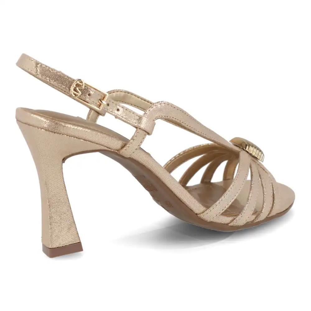 Sandália Via Marte Salto Feminina Dourado 4