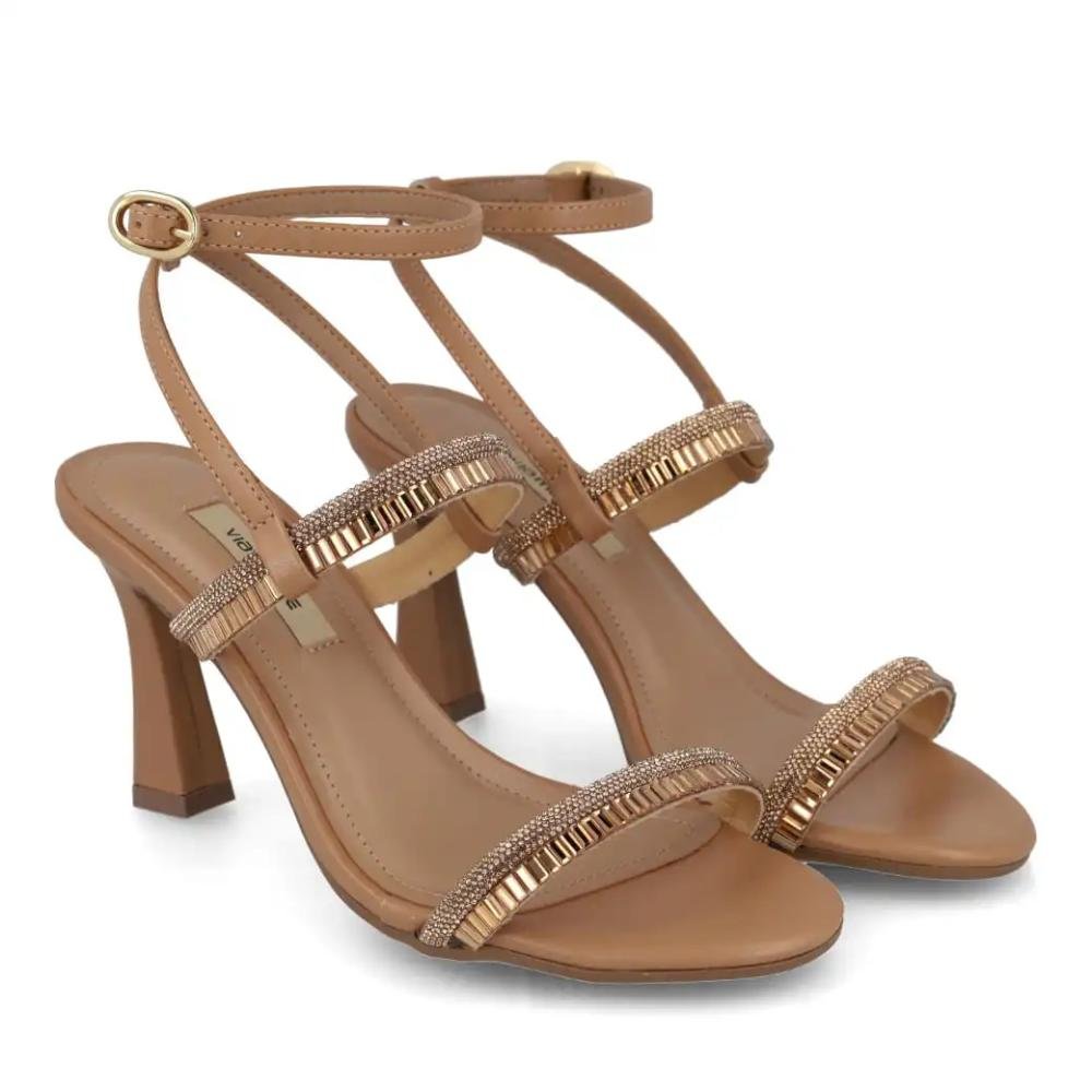 Sandália Via Marte Salto Taça Feminina Bege 3
