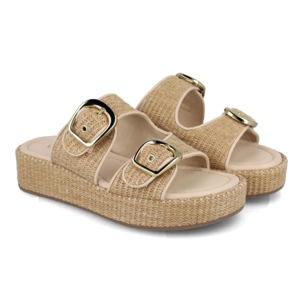 Tamanco Via Marte Ráfia Feminino Bege 4