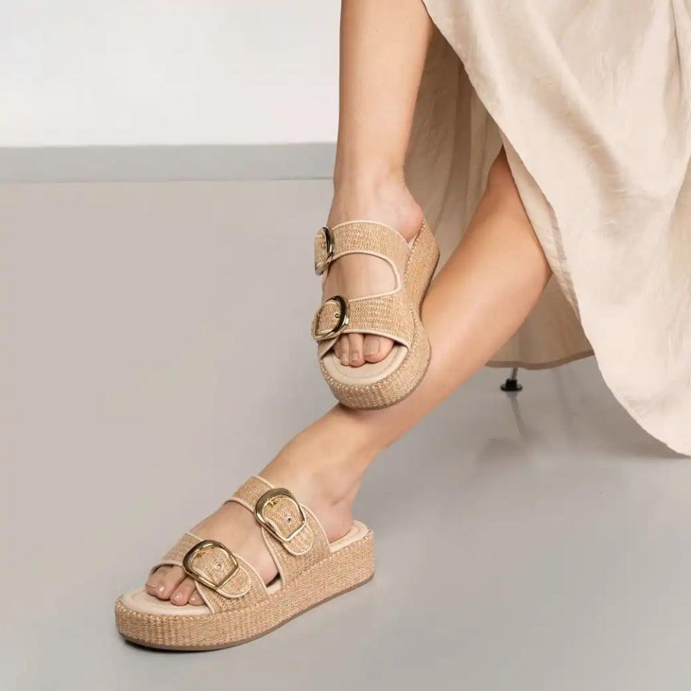 Tamanco Via Marte Ráfia Feminino Bege 8