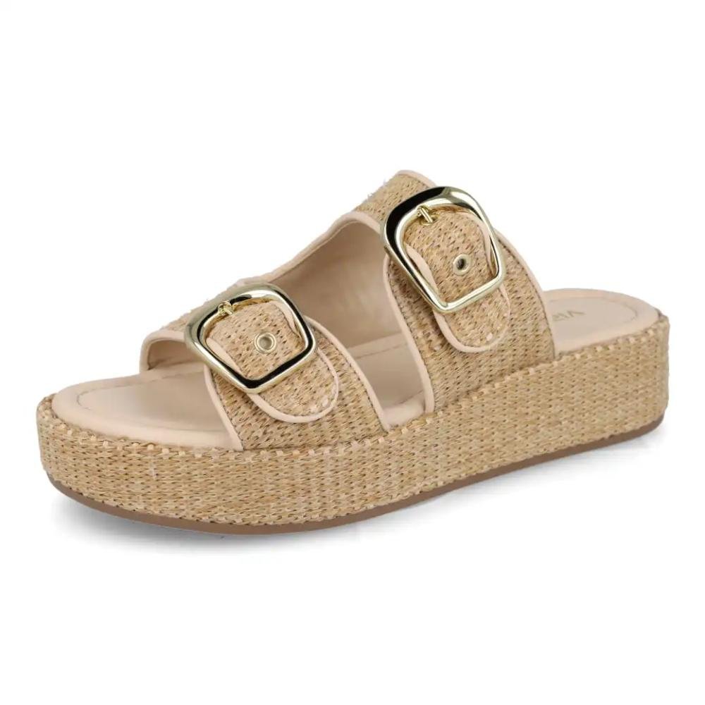 Tamanco Via Marte Ráfia Feminino Bege 5