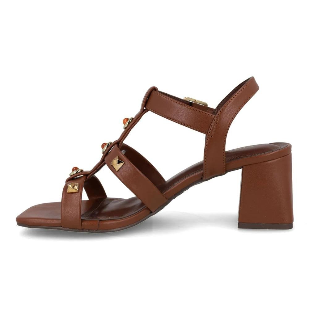 Sandália Via Marte Salto Bloco Feminina Marrom 2