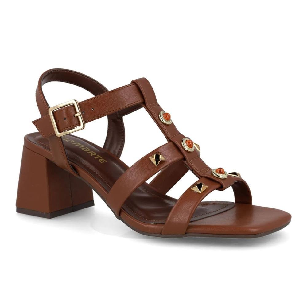 Sandália Via Marte Salto Bloco Feminina Marrom 3