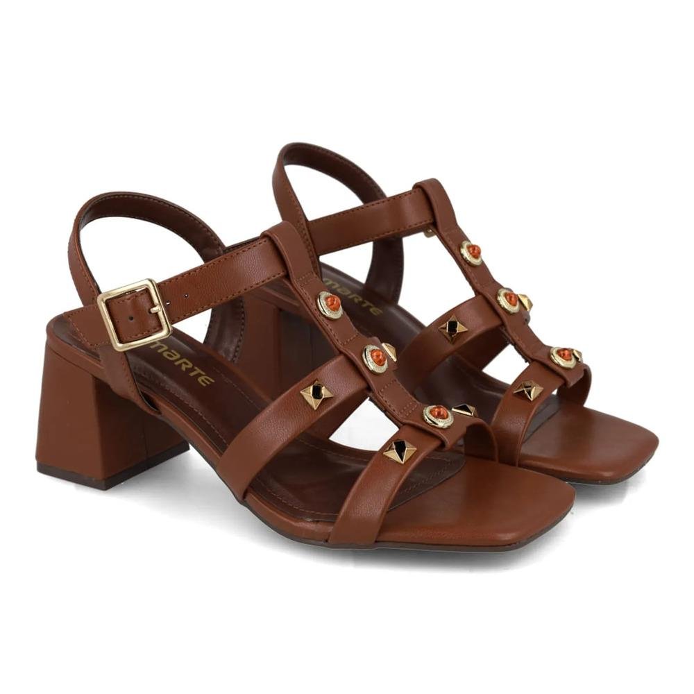 Sandália Via Marte Salto Bloco Feminina Marrom 4