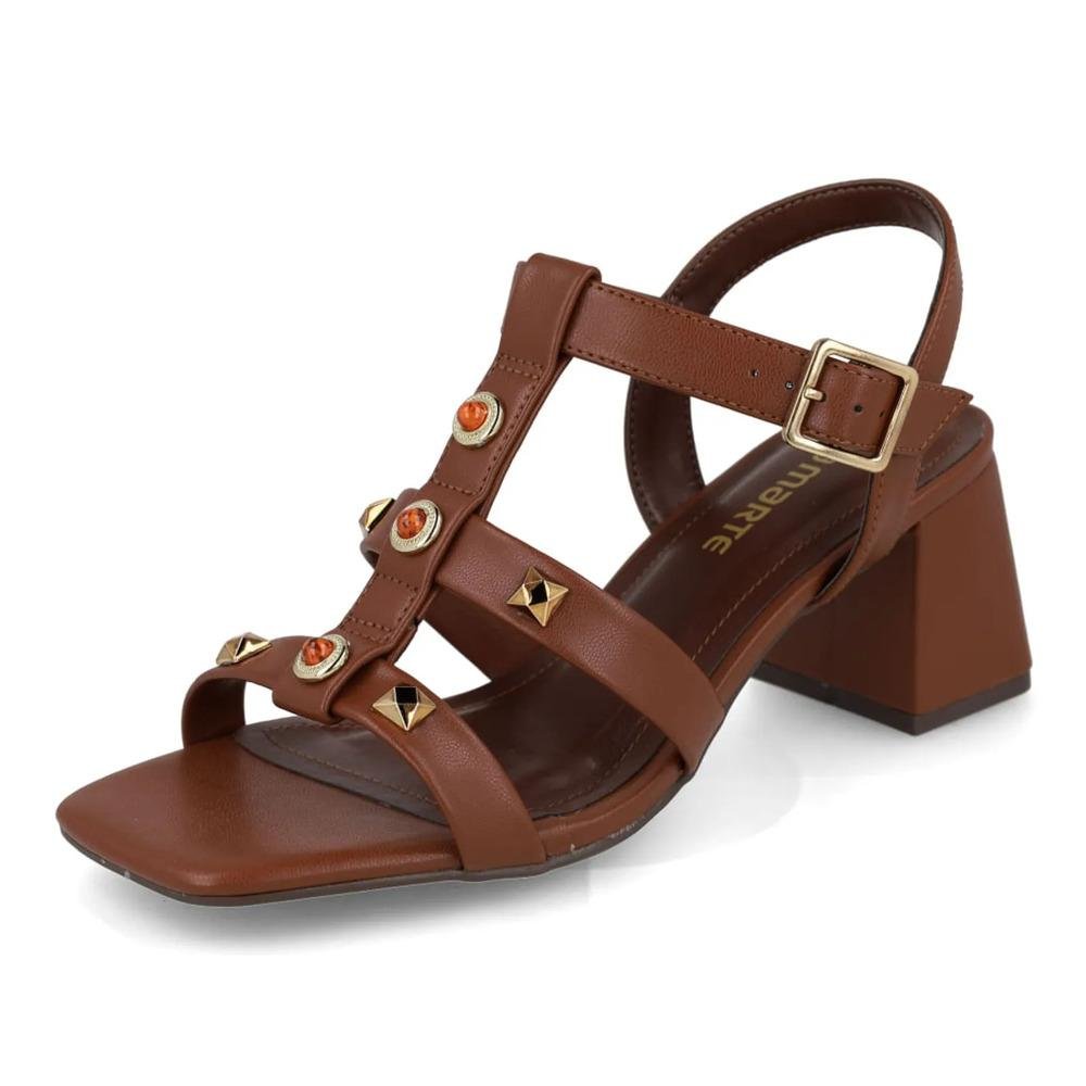 Sandália Via Marte Salto Bloco Feminina Marrom 5