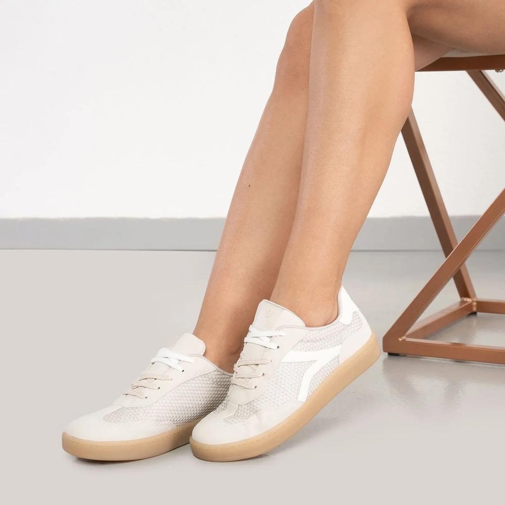 Tênis Via Marte Tela Colmeia Feminino Bege 9