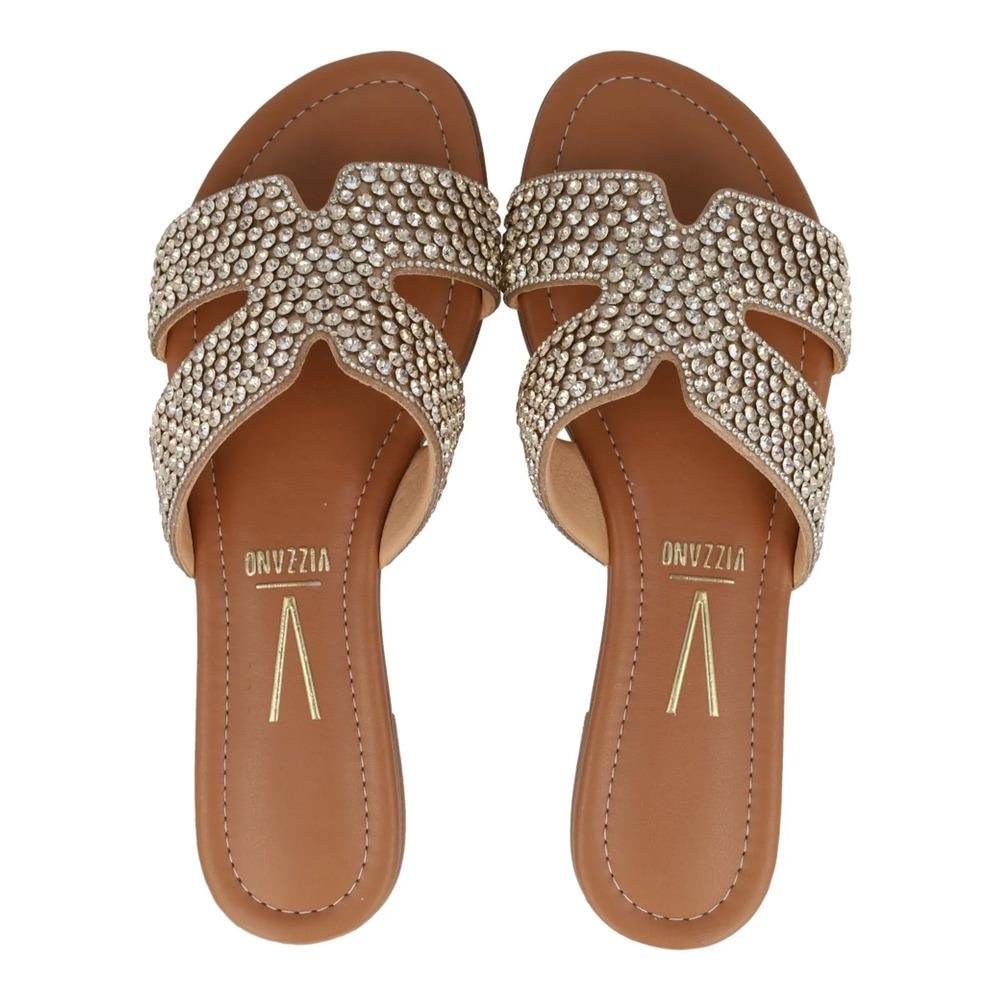 Sandália Vizzano Tiras Largas Rasteira Feminina Bege 4