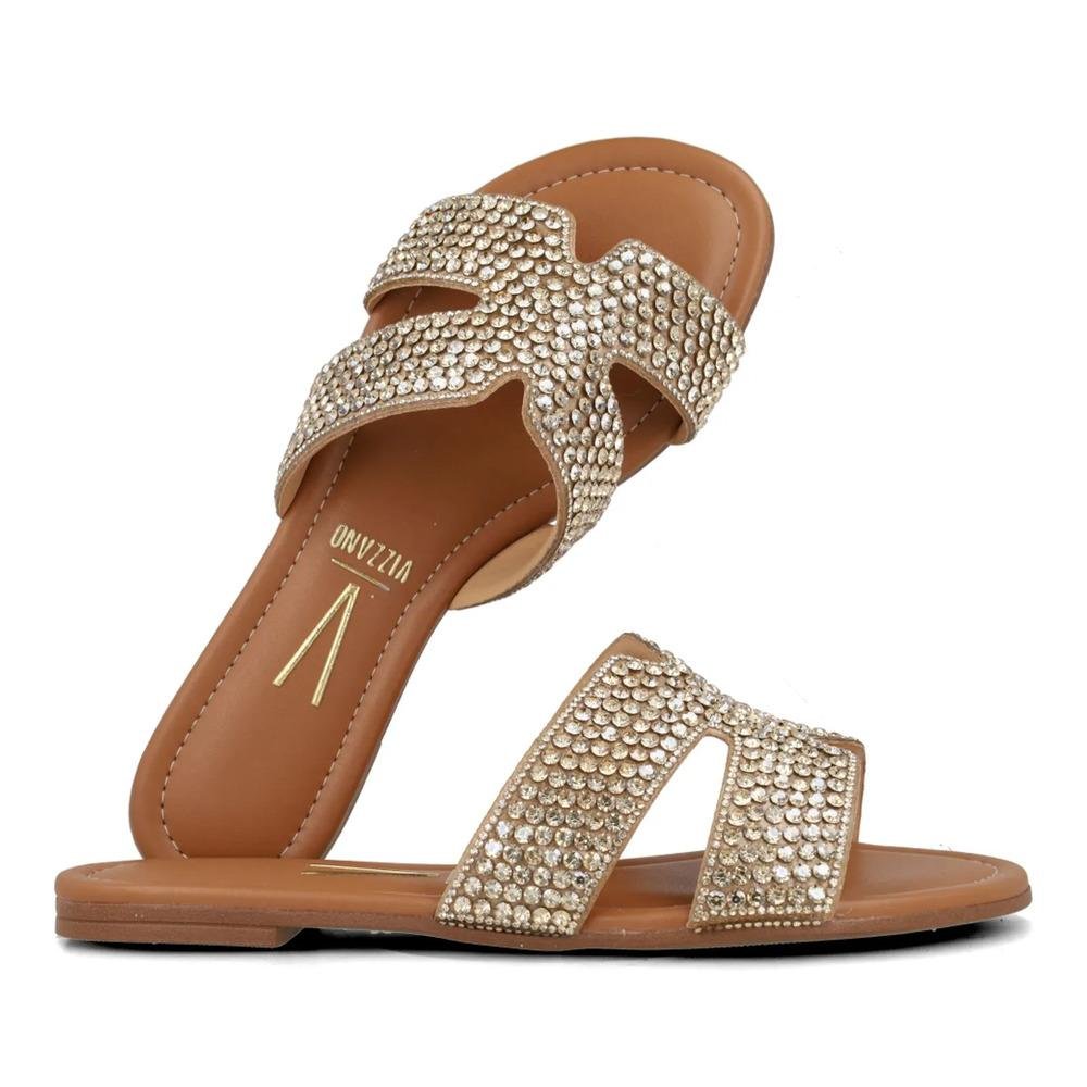 Sandália Vizzano Tiras Largas Rasteira Feminina Bege 5