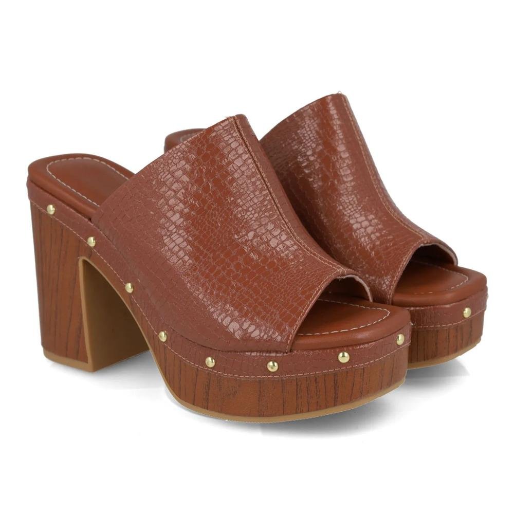 Tamanco Vizzano Plataforma Feminino Marrom 3