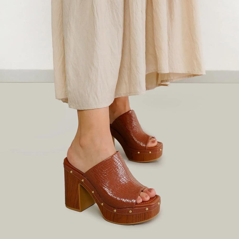 Tamanco Vizzano Plataforma Feminino Marrom 6