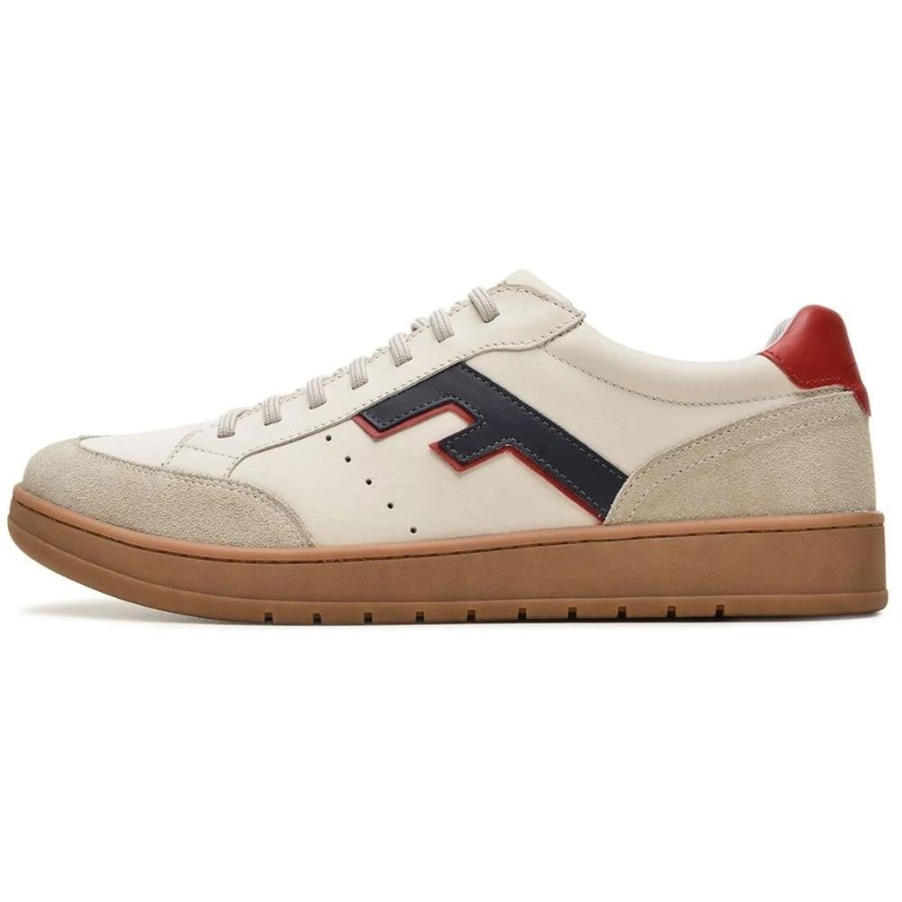 Sapatênis Freeway Elástico Couro Masculino Bege 3