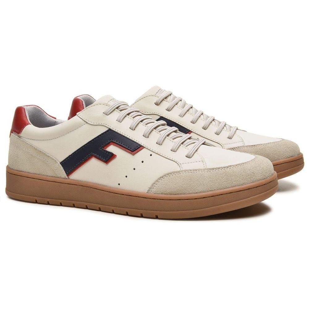 Sapatênis Freeway Elástico Couro Masculino Bege 8