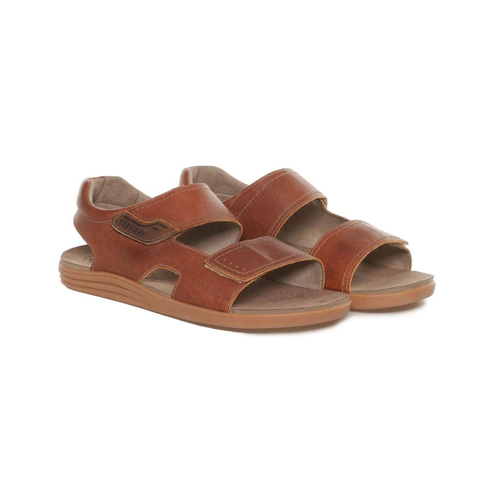 Sandália Freeway Velcro Masculina Marrom 4