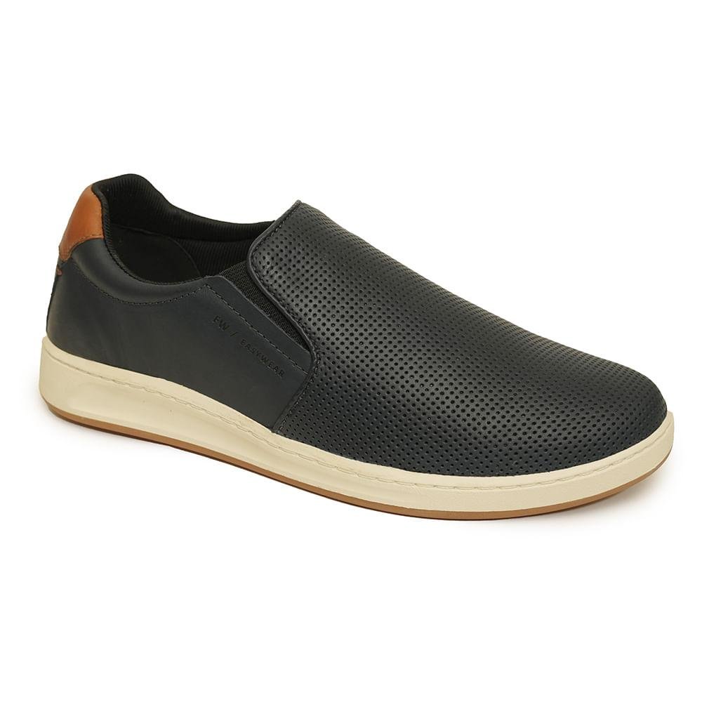 Sapato Freeway Slip On Couro Masculino Azul 3