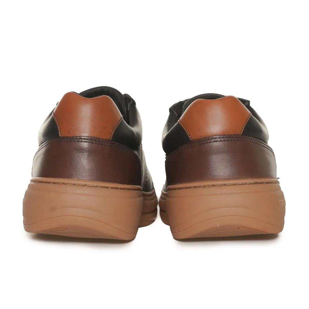 Sapatênis Free Way Elástico Couro Masculino Preto 7