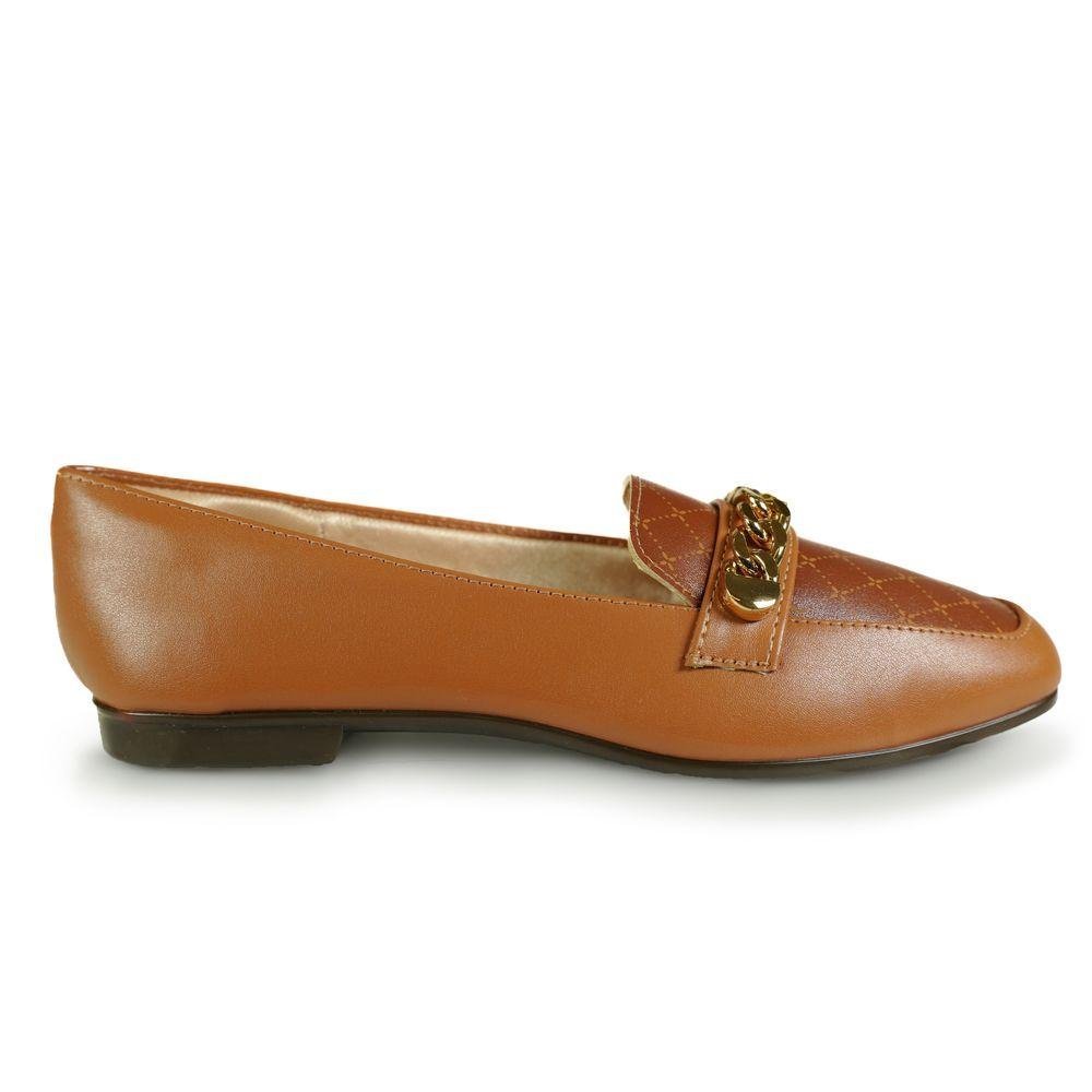 Sapato Mocassim Light Gel Fivela Feminino Marrom 2