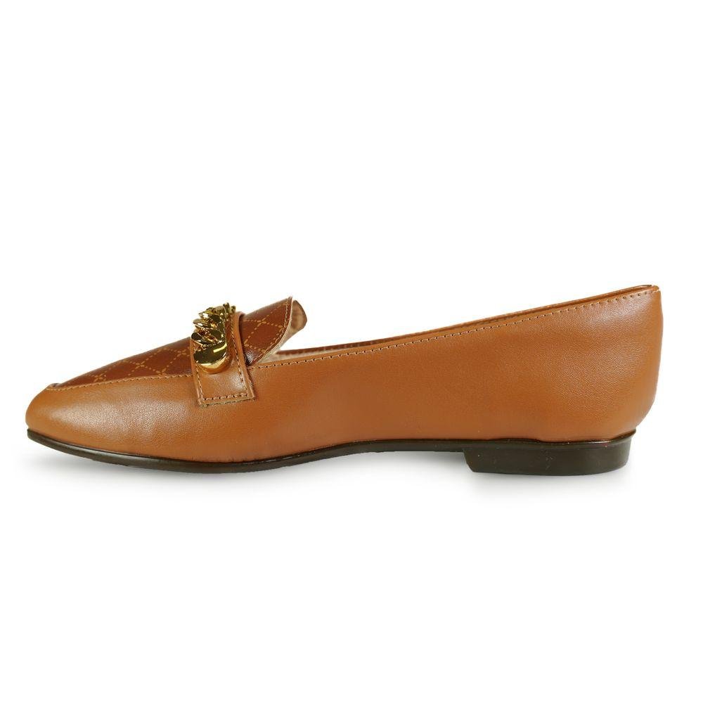 Sapato Mocassim Light Gel Fivela Feminino Marrom 3