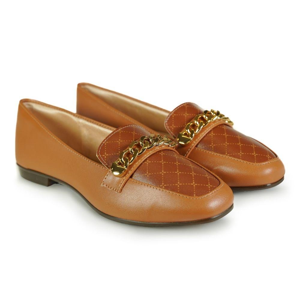 Sapato Mocassim Light Gel Fivela Feminino Marrom 4