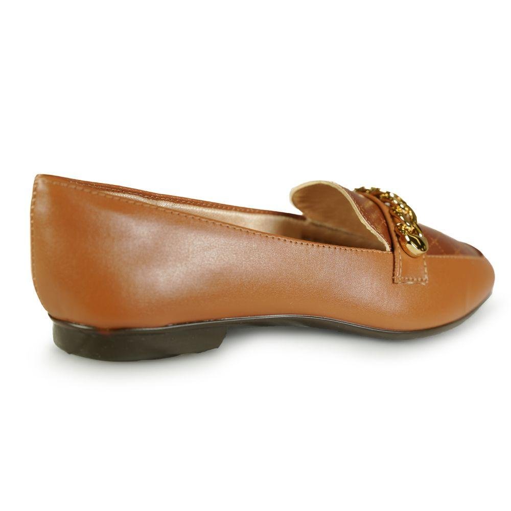 Sapato Mocassim Light Gel Fivela Feminino Marrom 6