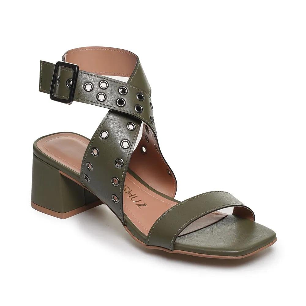 Sandália M Shuz Tira Grossa Feminina Verde 2