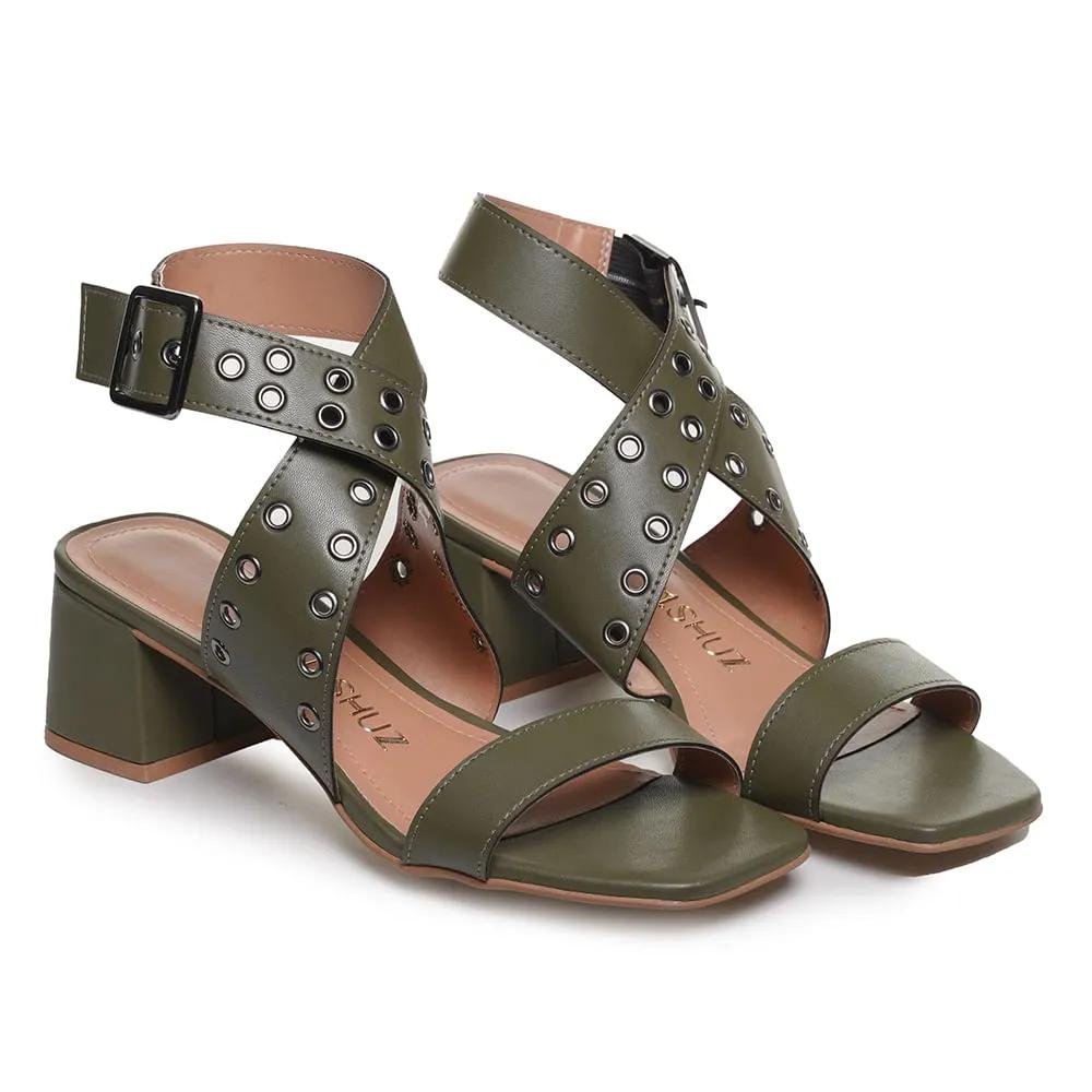 Sandália M Shuz Tira Grossa Feminina Verde 3