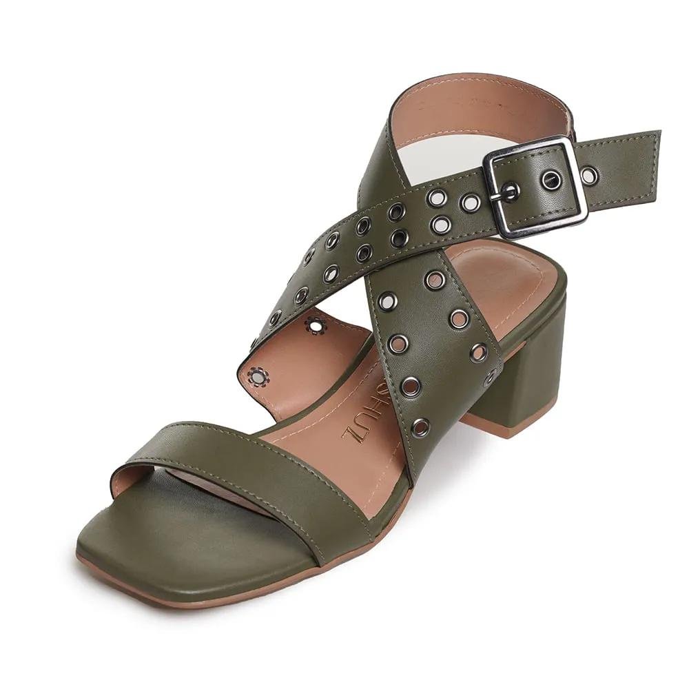 Sandália M Shuz Tira Grossa Feminina Verde 4