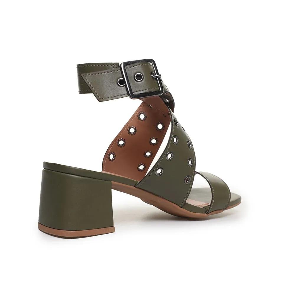 Sandália M Shuz Tira Grossa Feminina Verde 5