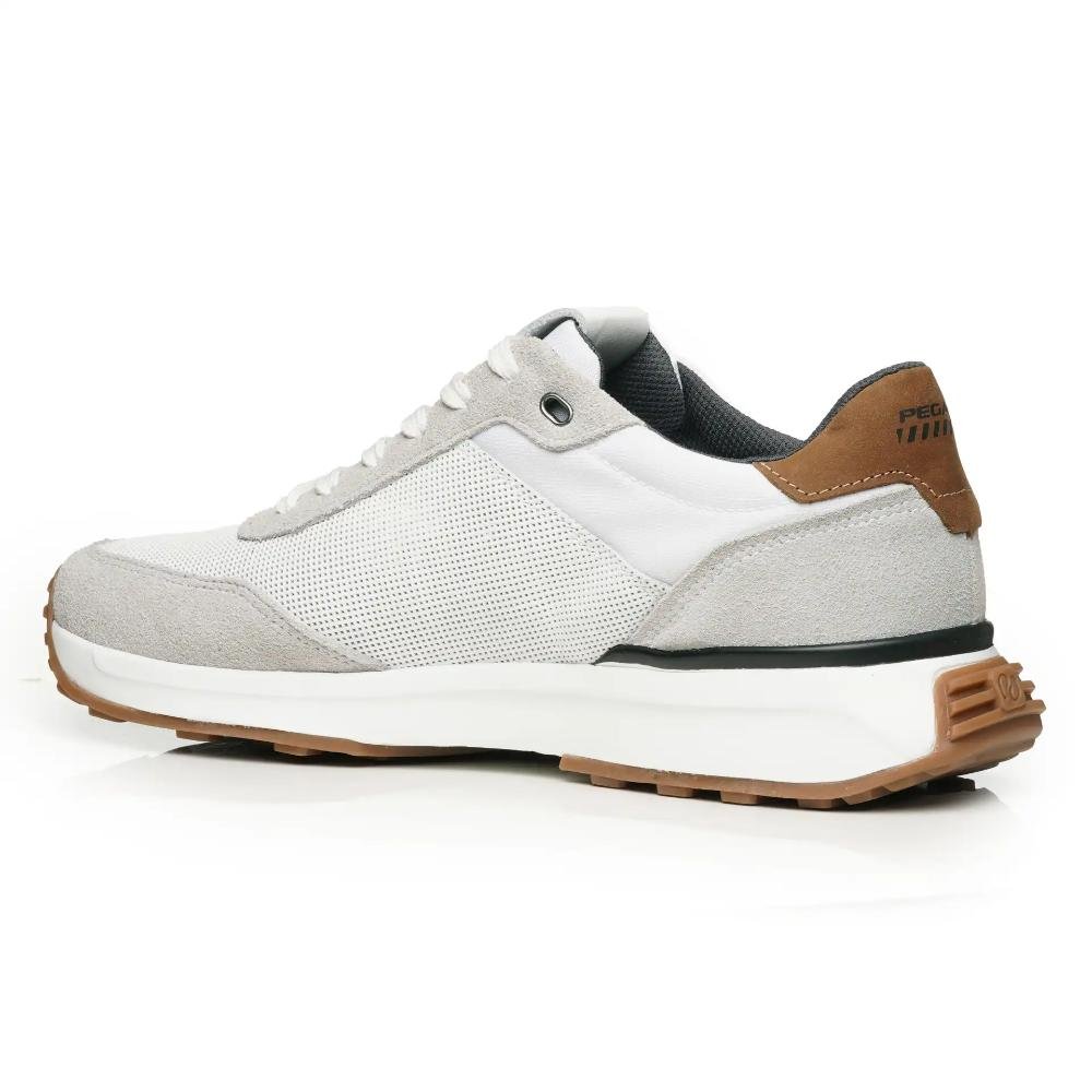Tênis Pegada Casual Nobuck Masculino Branco 3