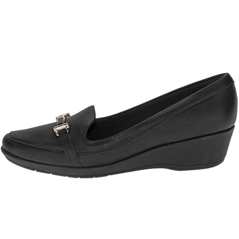 Sapato Mocassim Piccadilly Fivela Feminino Preto 3