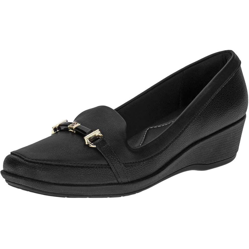 Sapato Mocassim Piccadilly Fivela Feminino Preto 4
