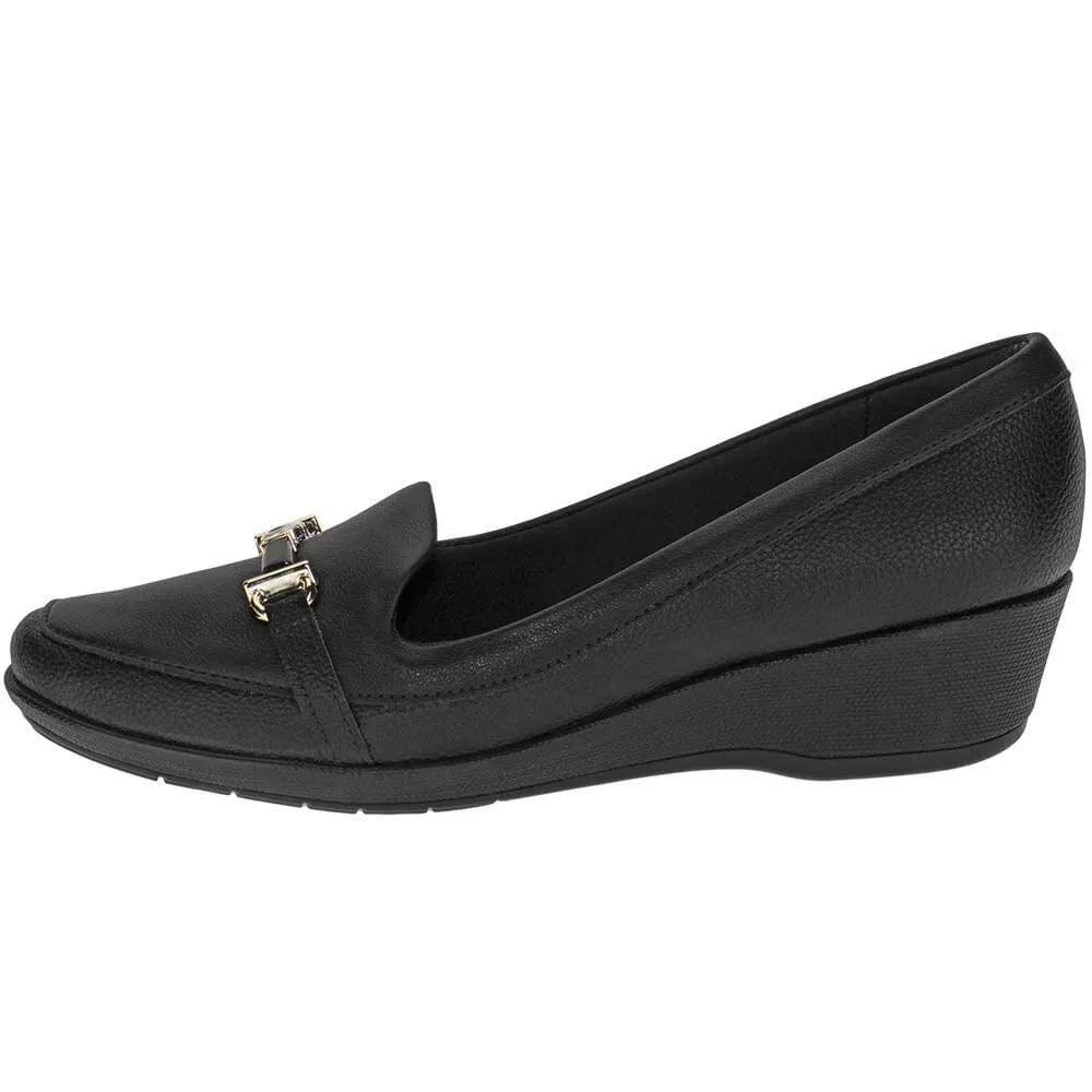 Sapato Mocassim Piccadilly  Fivela Feminino Preto 3