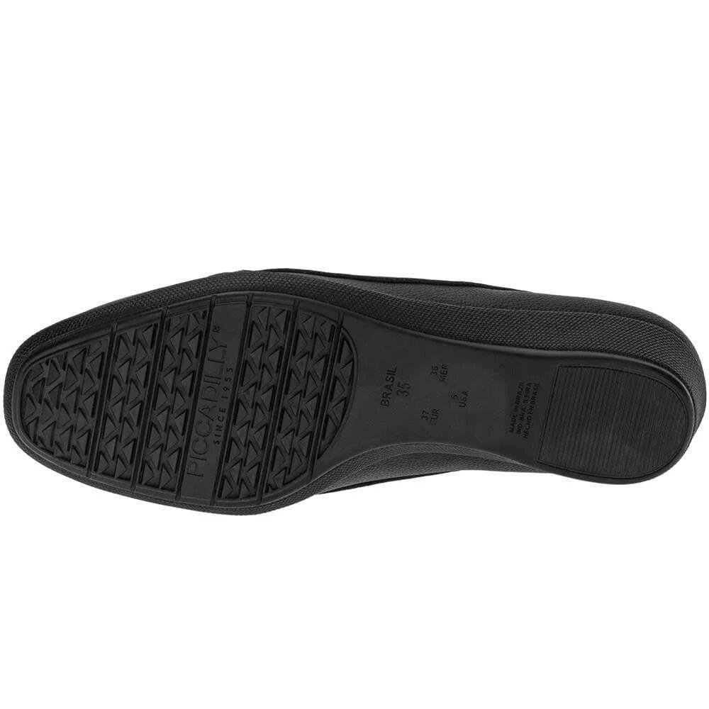 Sapato Mocassim Piccadilly  Fivela Feminino Preto 6
