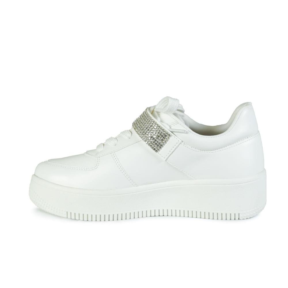Tênis Quiz Casual Brilho Feminino Branco 4