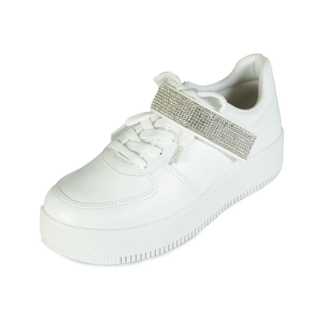 Tênis Quiz Casual Brilho Feminino Branco 5