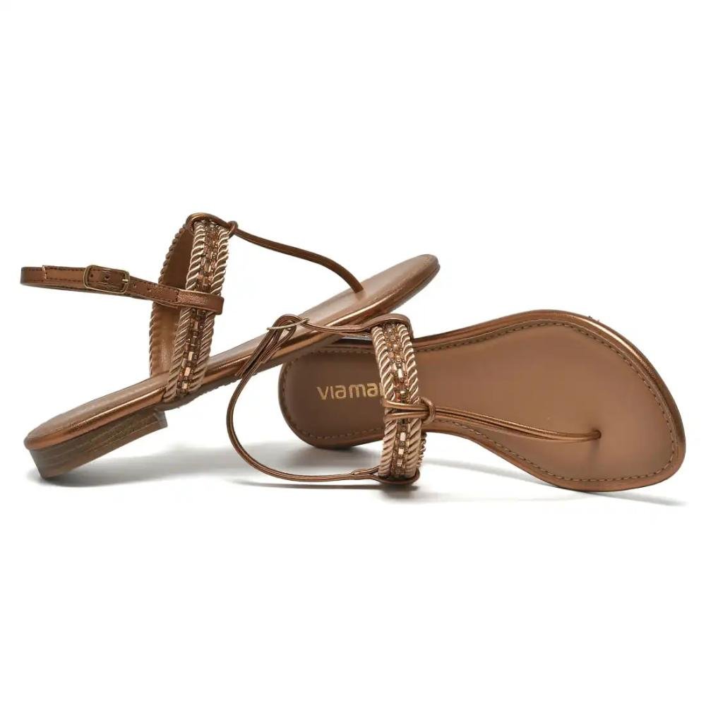 Sandália Via Marte Tiras Entrelaçadas Feminina Marrom 3
