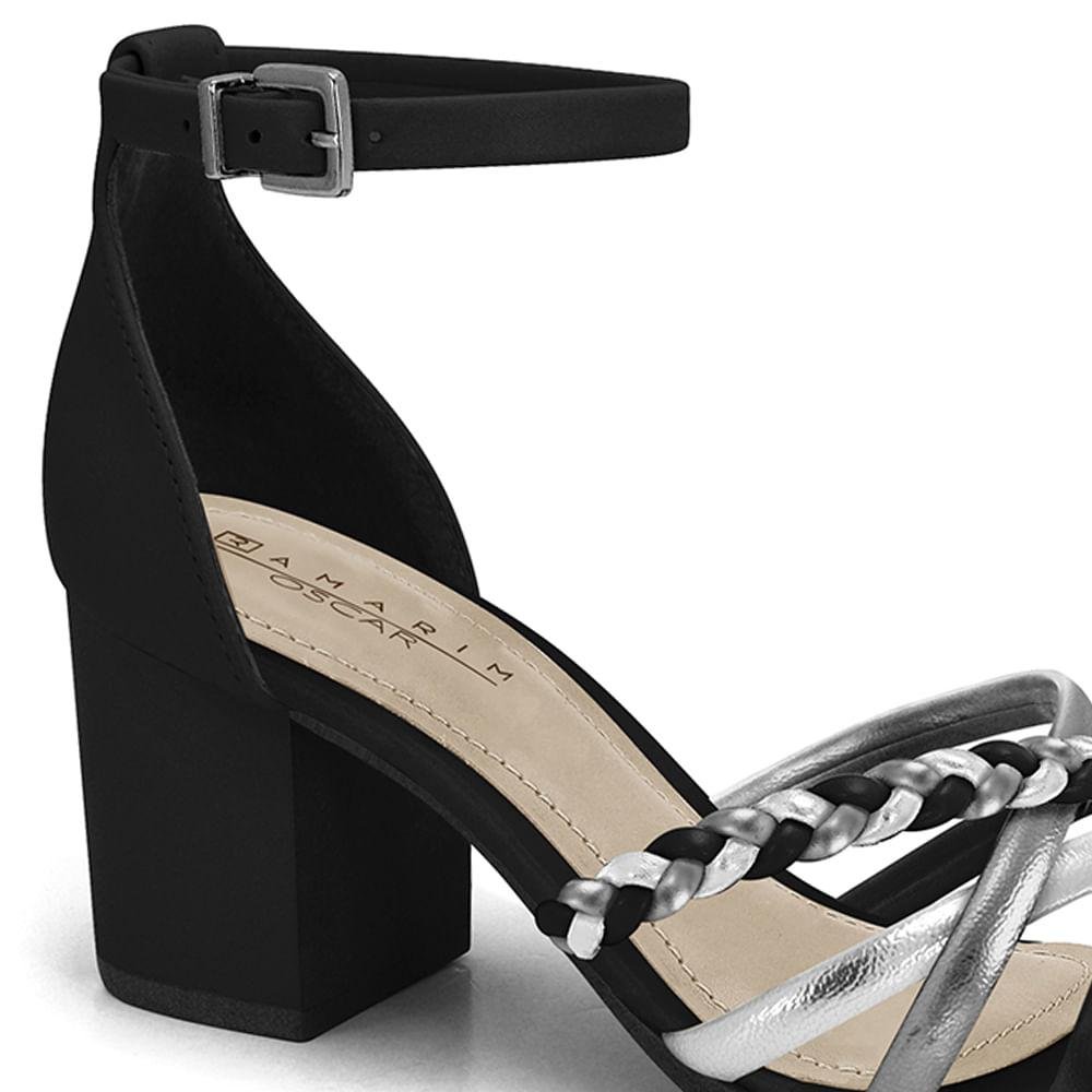 Sandália Ramarim Salto Grosso Feminina Preto 2