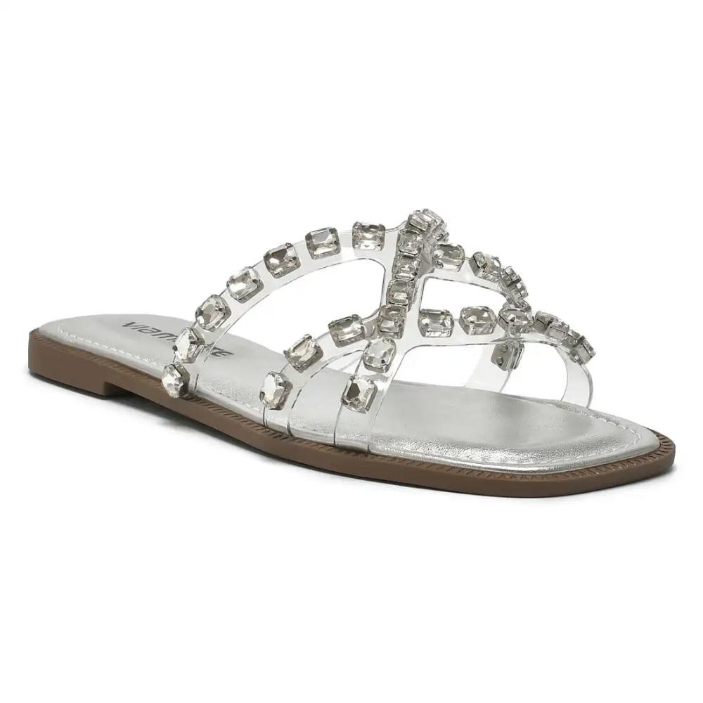 Tamanco Via Marte Rasteiro Casual Feminino Prata 2