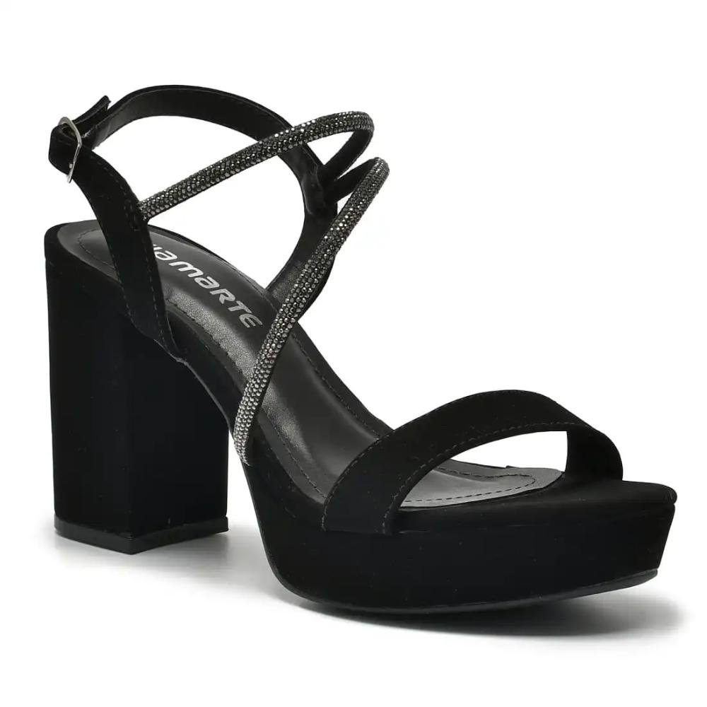 Sandália Via Marte Salto Bloco Feminina Preto 2