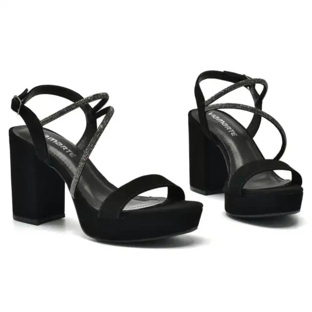 Sandália Via Marte Salto Bloco Feminina Preto 3