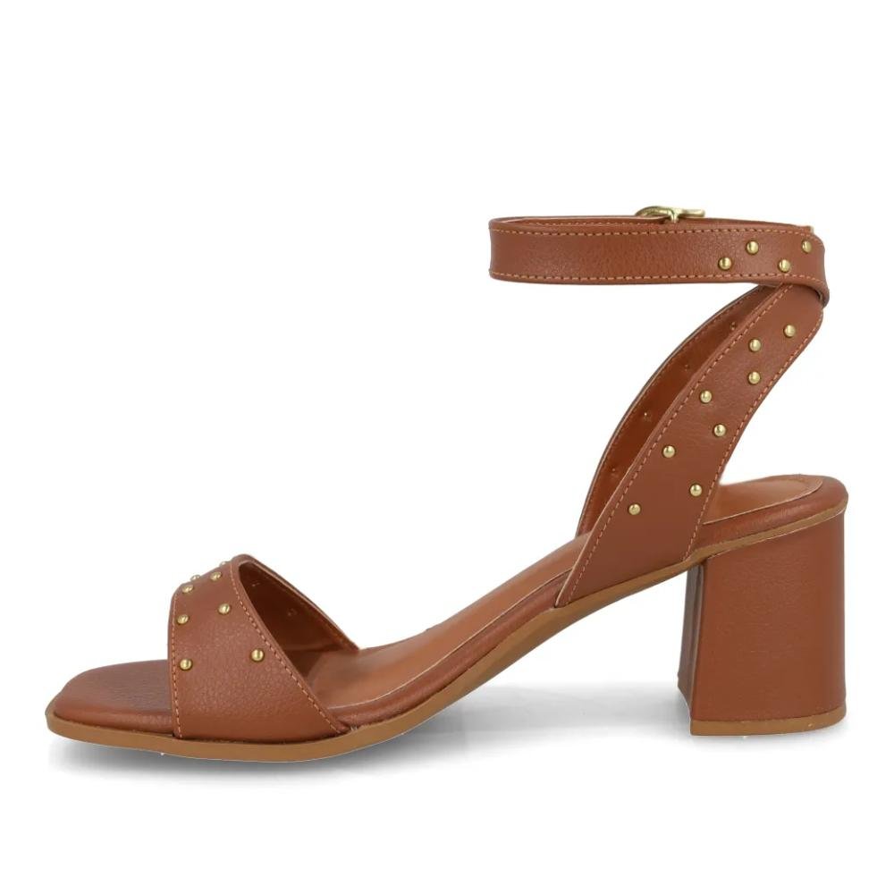 Sandália M Shuz Salto Bloco Feminina Marrom 2