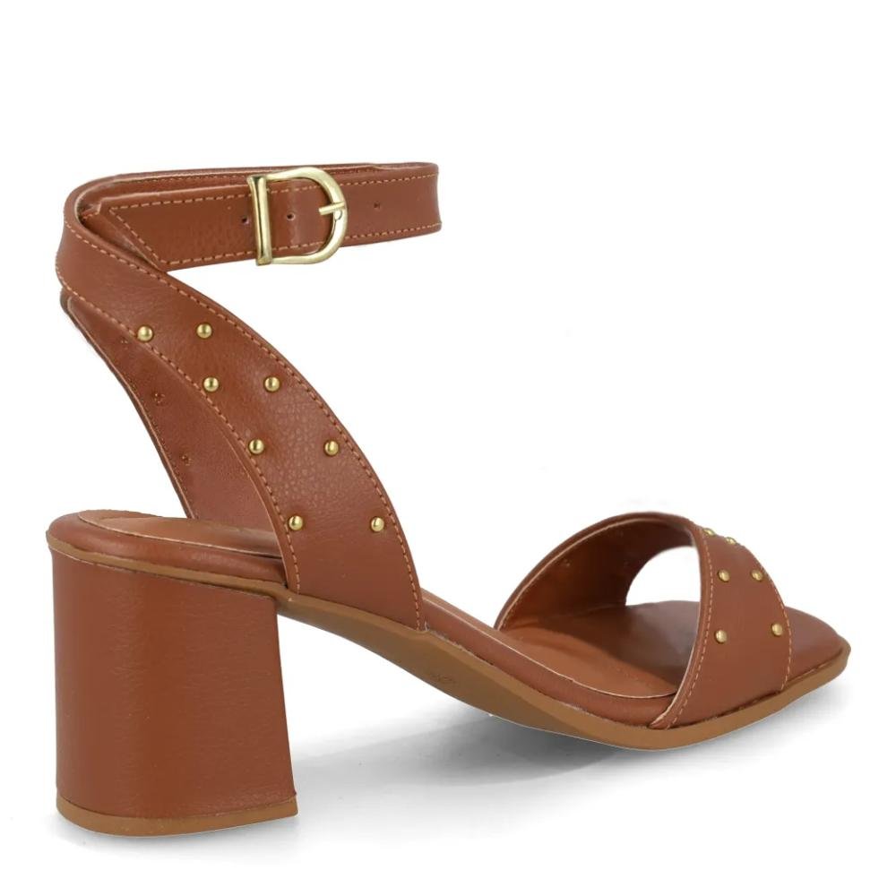 Sandália M Shuz Salto Bloco Feminina Marrom 6