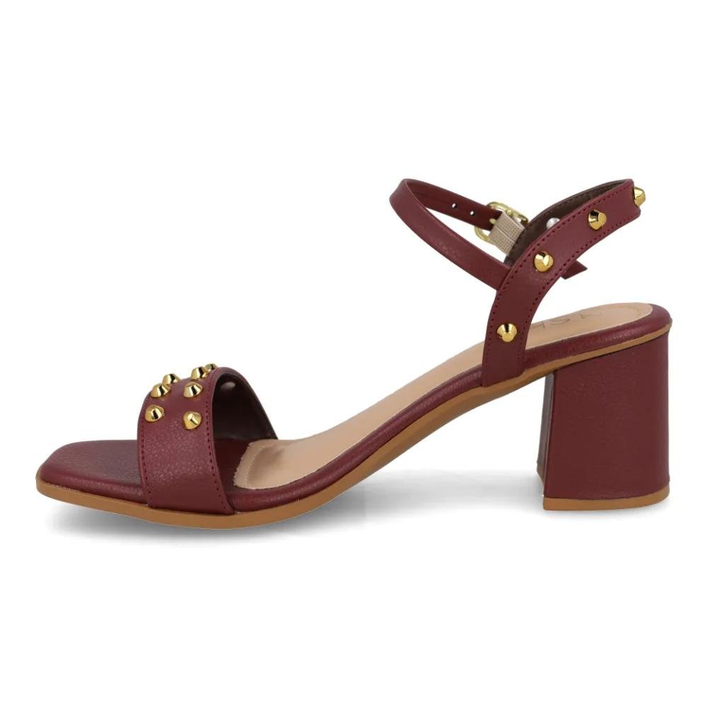 Sandália M Shuz Tachas Feminina Vermelho 2