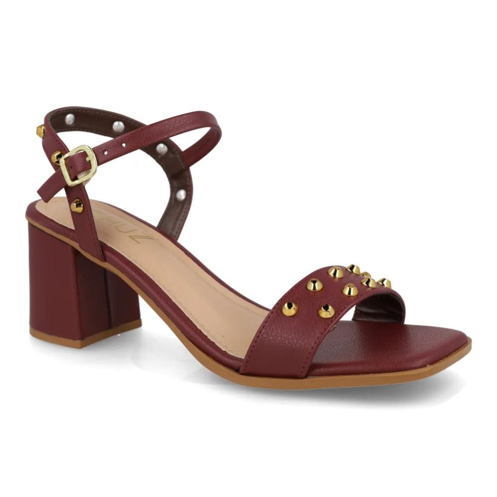 Sandália M Shuz Tachas Feminina Vermelho 3