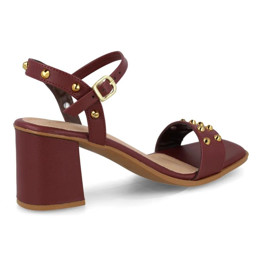 Sandália M Shuz Tachas Feminina Vermelho 6