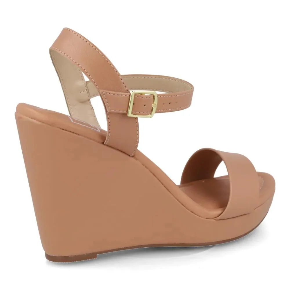 Sandália Moleca Anabela Feminina Bege 5