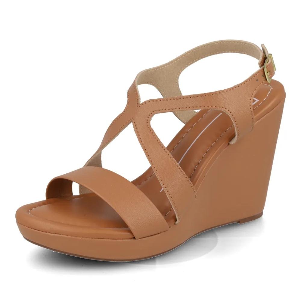 Sandália Moleca Anabela Feminina Marrom 5