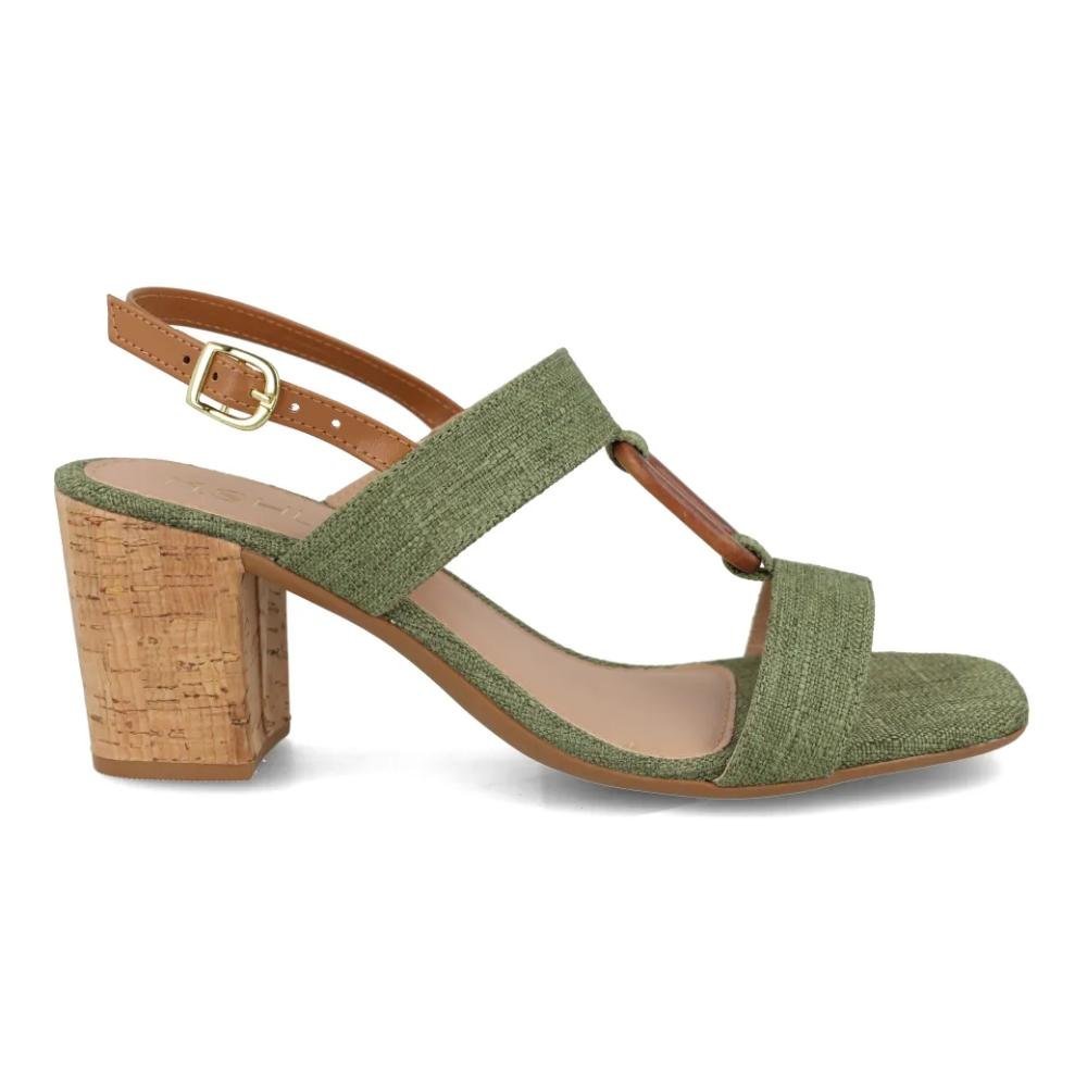 Sandália M Shuz Salto Bloco Feminina