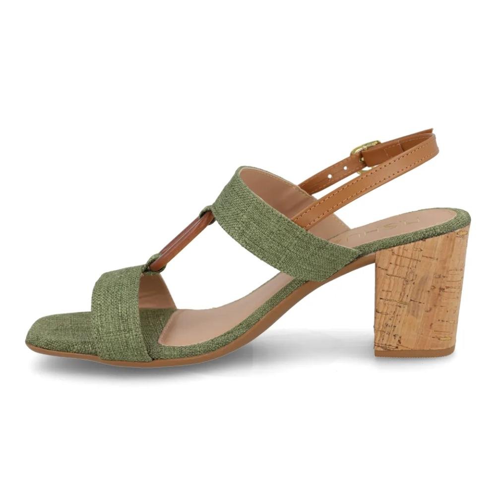 Sandália M Shuz Salto Bloco Feminina Verde 2