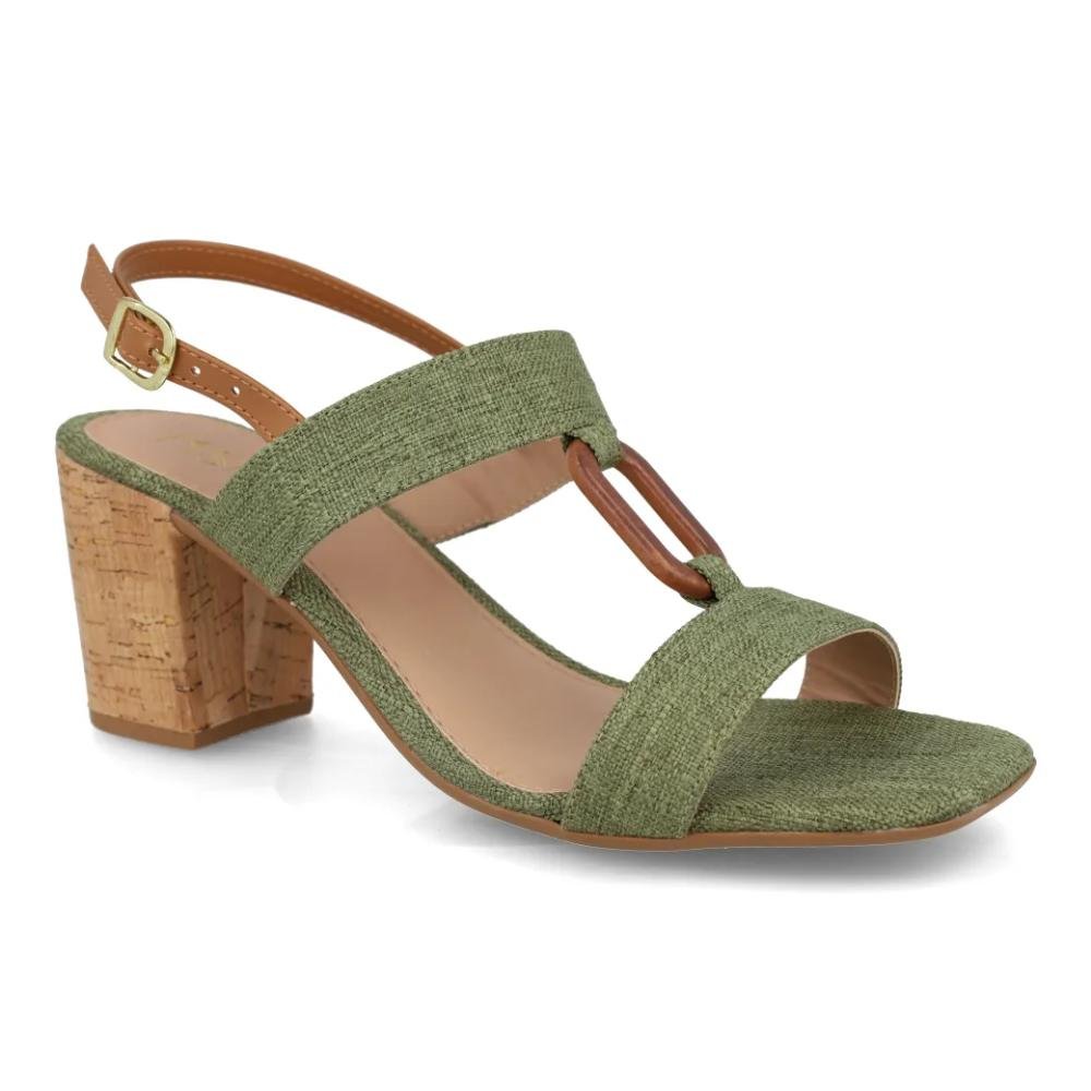 Sandália M Shuz Salto Bloco Feminina Verde 3