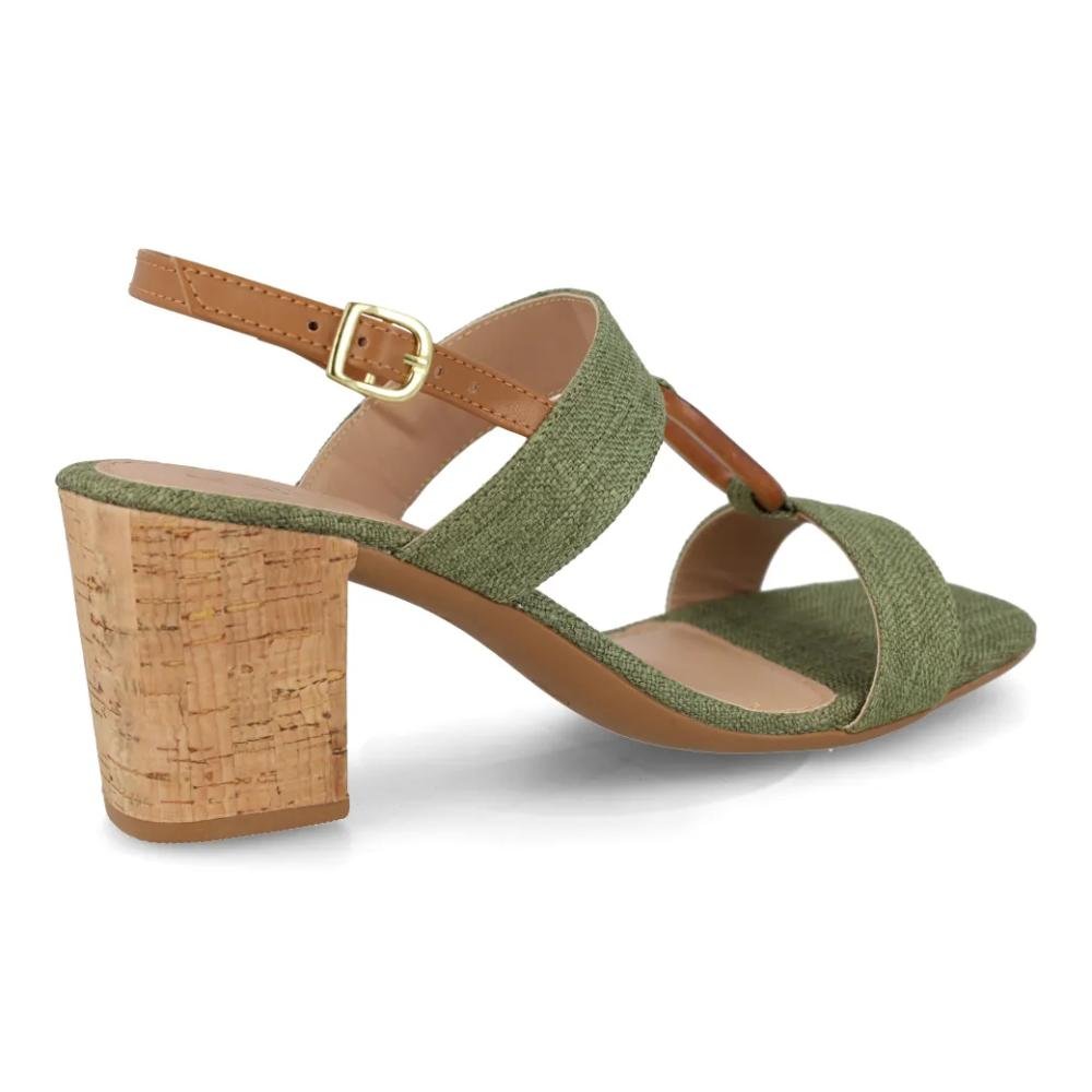 Sandália M Shuz Salto Bloco Feminina Verde 6
